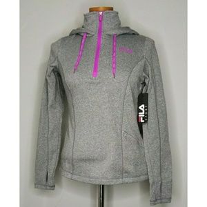 Fila Gray and Pink Women's Hoodie